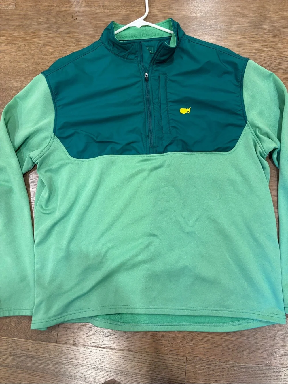 Masters Two-Tone Green Pullover with Yellow Logo